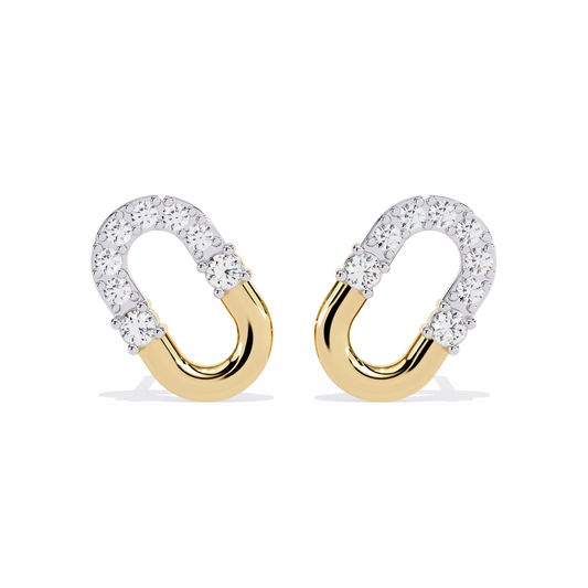 Asymmetrical Diamond Stud Earrings