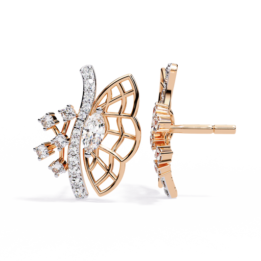 Butterfly Diamond Stud Earrings