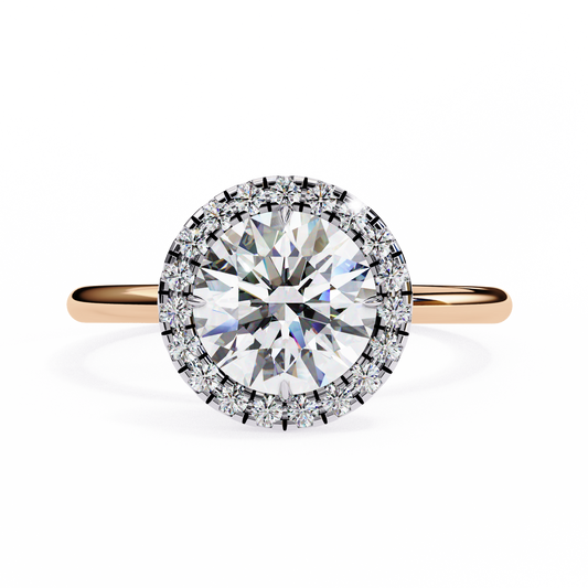Celestial Glow Round Cut Halo Engagement Ring