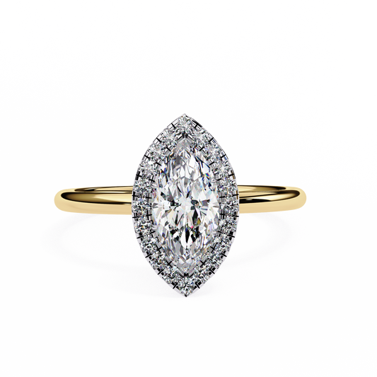 Classic Marquise Cut Diamond Halo Engagement Ring
