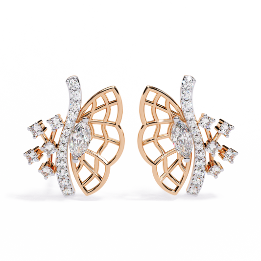 Butterfly Diamond Stud Earrings