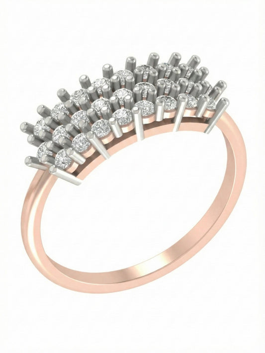 3 Band Half Eternity Lab Diamond Ring