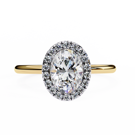 Classic Oval Cut Diamond Halo Engagement Ring
