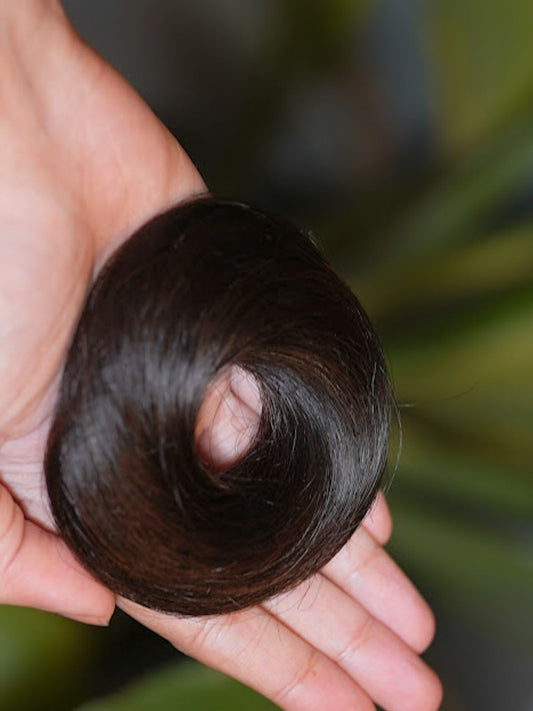 Human Hair Donut Scrunchies Natural Black